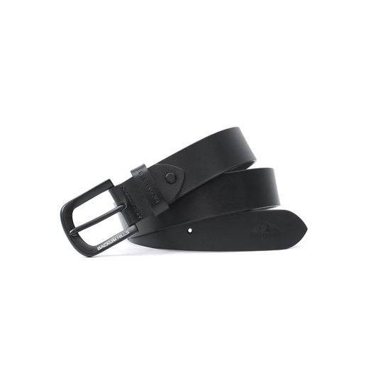Backum Hills Leather Casual Plain Belt - Black