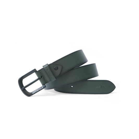 Backum Hills Leather Casual Plain Belt - Royal Green