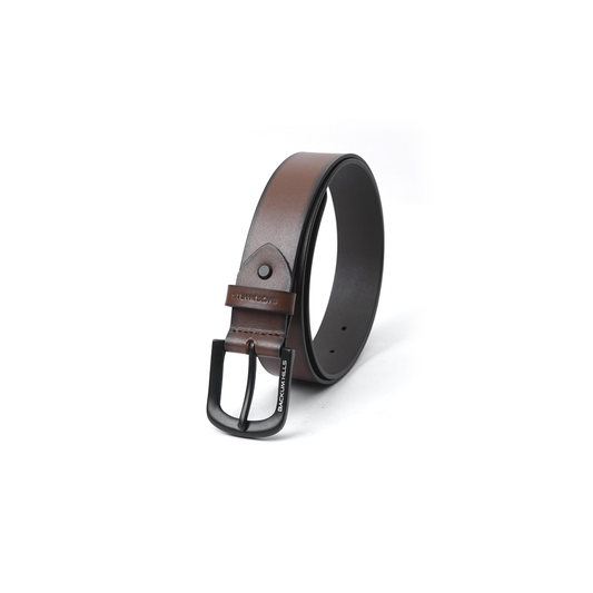 Backum Hills Leather Casual Plain Belt - Rich Brown