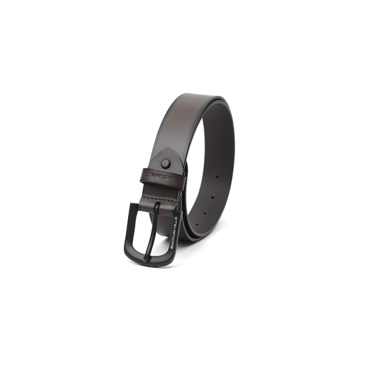 Backum Hills Leather Casual Plain Belt - Coffee Brown